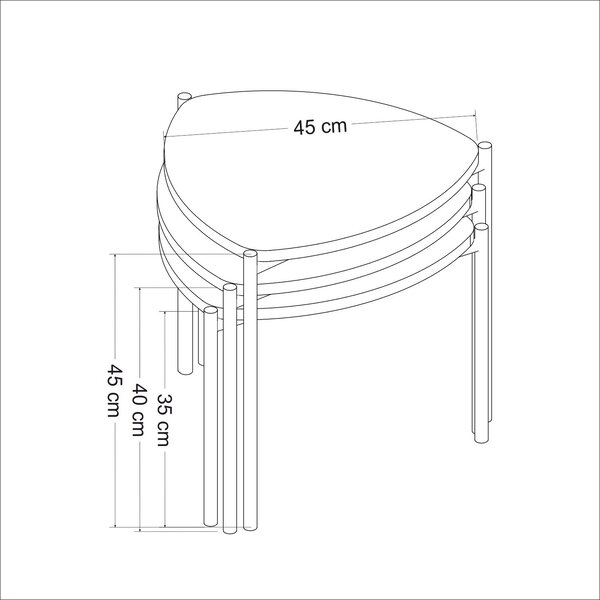Set măsuțe de cafea Lena 3 (Nuc). 1073002