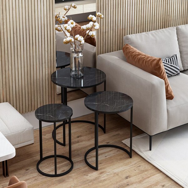 Set măsuțe de cafea Gimme (Negru). 1073007