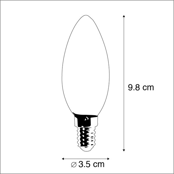 Set de 5 becuri LED cu flacără E14 B35 2W 180lm 2350K