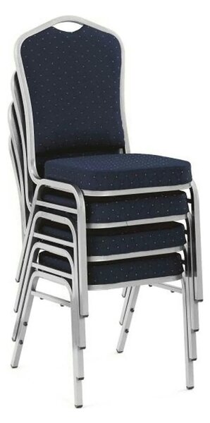 Scaun K66-S, albastru/argintiu, stofa clasica/metal, 45X48X93 CM