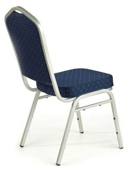 Scaun K66-S, albastru/argintiu, stofa clasica/metal, 45X48X93 CM