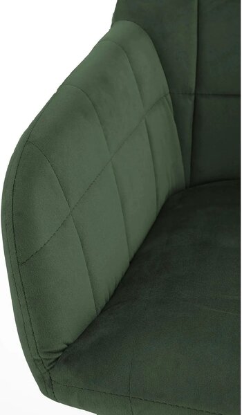 Scaun K305, verde inchis/negru, stofa catifelata/metal, 58X57X80 cm