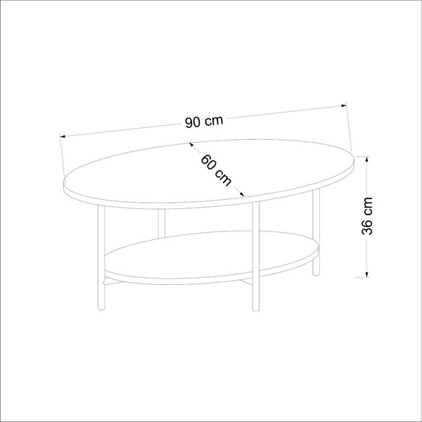 Măsuță de cafea Elisie (Stejar + Alb). 1073005