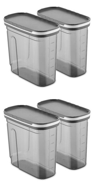 Set 4 cutii de depozitare alimente FOLYBNM-0650, Antracit