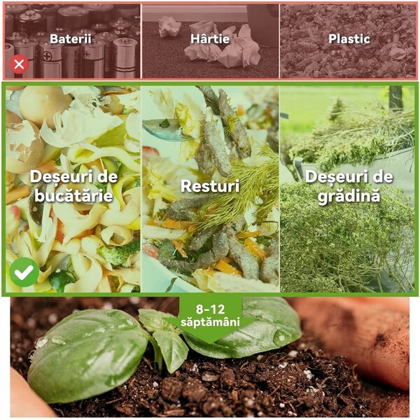 Outsunny Compostor Rotativ cu 2 Secțiuni și 8 Prize de Aerisire din Oțel și PP, 160L, 71x65x96 cm, Gri | Aosom Romania