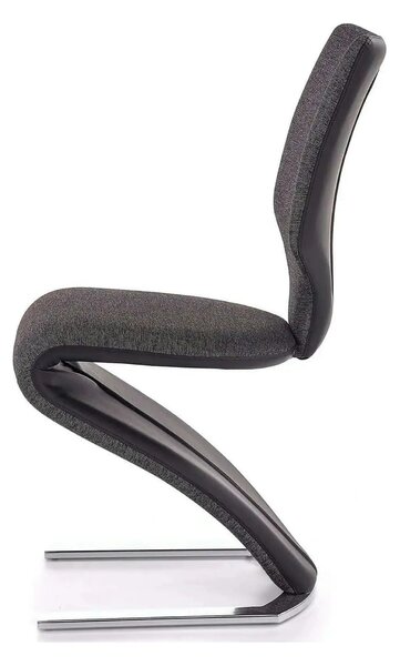 Scaun tapitat K307, gri inchis/argintiu, stofa clasica/metal, 46X62X95