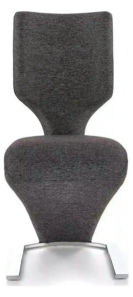 Scaun tapitat K307, gri inchis/argintiu, stofa clasica/metal, 46X62X95