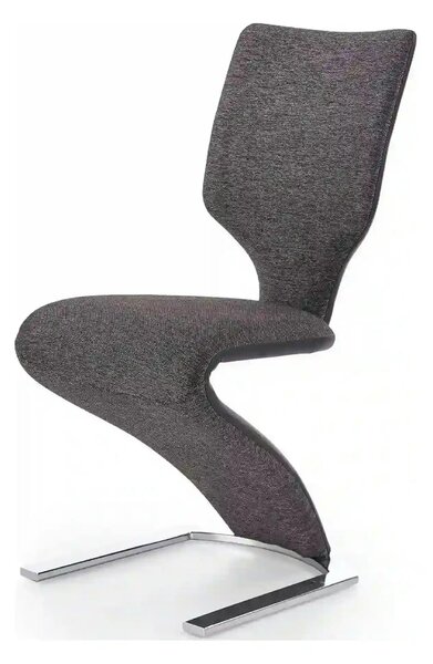 Scaun tapitat K307, gri inchis/argintiu, stofa clasica/metal, 46X62X95