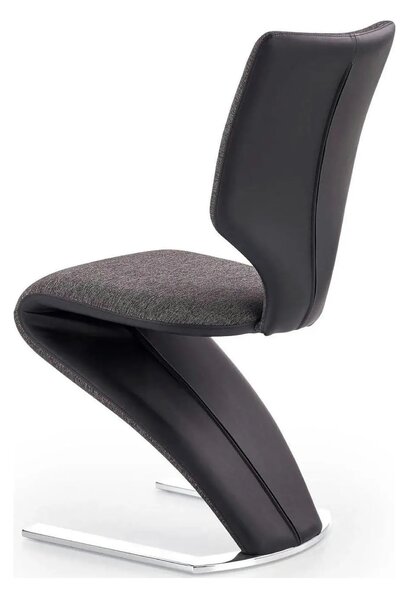 Scaun tapitat K307, gri inchis/argintiu, stofa clasica/metal, 46X62X95