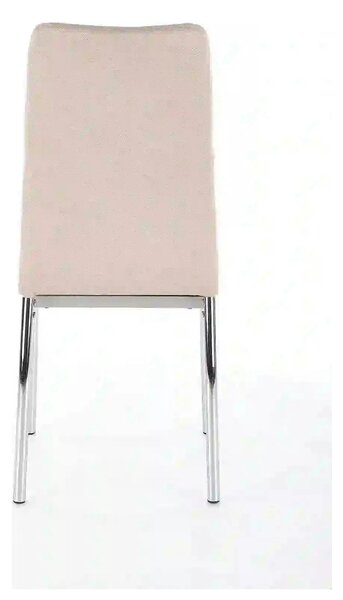 Scaun tapitat K309, bej deschis/crom, stofa clasica/metal, 43X57X97 CM