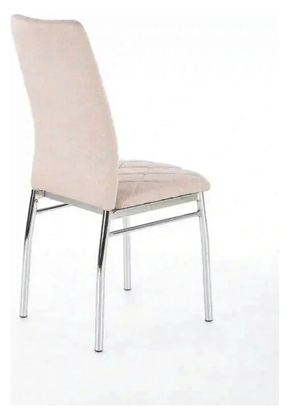 Scaun tapitat K309, bej deschis/crom, stofa clasica/metal, 43X57X97 CM