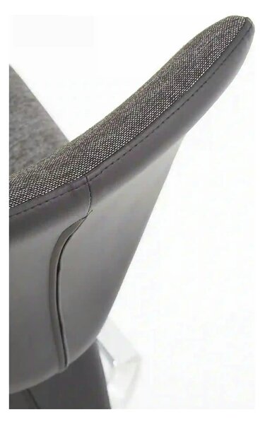 Scaun tapitat K307, gri inchis/argintiu, stofa clasica/metal, 46X62X95