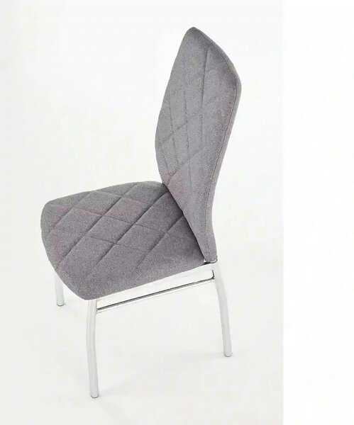 Scaun bucatarie K309, gri deschis/crom, stofa clasica/metal, 43X57X97