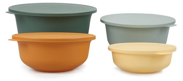 Set 4 cutii de depozitare alimente 2380 - Aura, Verde Turcoaz Portocale GAlben