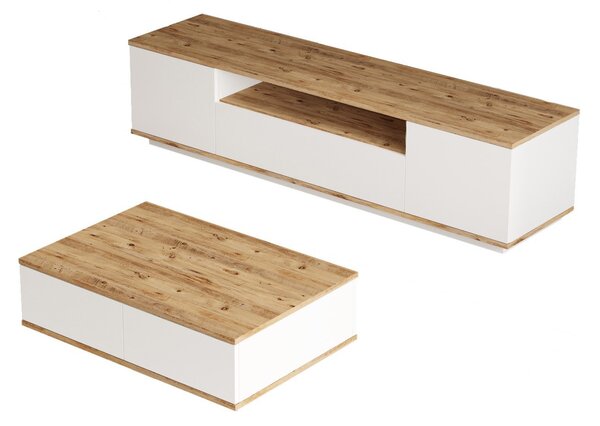 Set mobilier living Fera 17 (pin atlantic + alb). 1073054