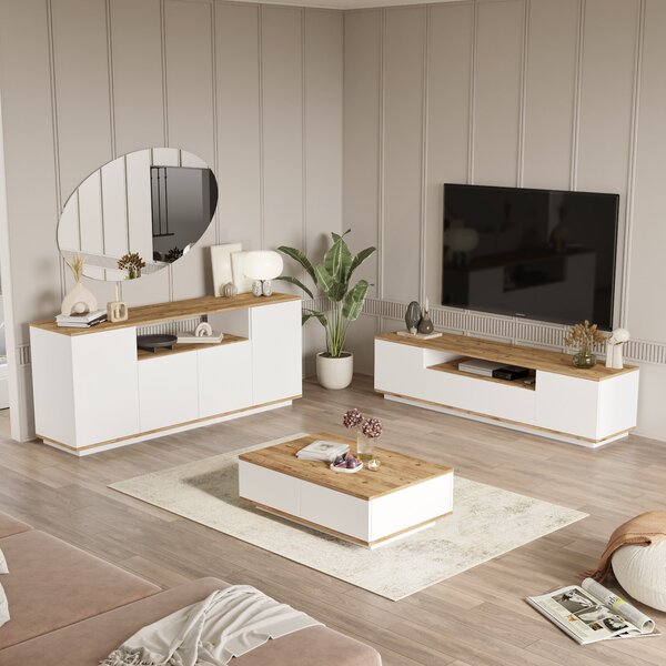 Set mobilier living Fera 18 (pin atlantic + alb). 1073055