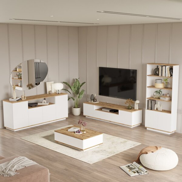 Set mobilier living Fera 19 (pin atlantic + alb). 1073056