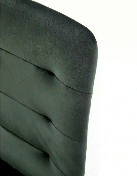 Scaun tapitat K321, verde/negru, stofa catifelata/metal, 45X55X84 cm
