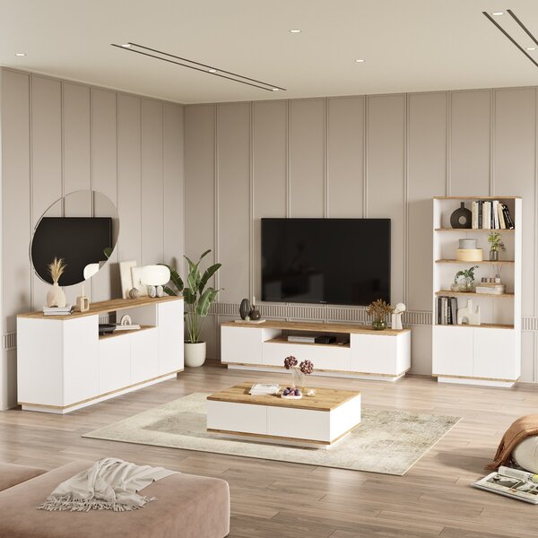 Set mobilier living Fera 19 (pin atlantic + alb). 1073056