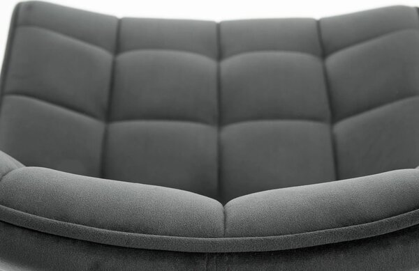 Scaun tapitat modern K332, gri/negru, stofa catifelata/metal, 46X61X84