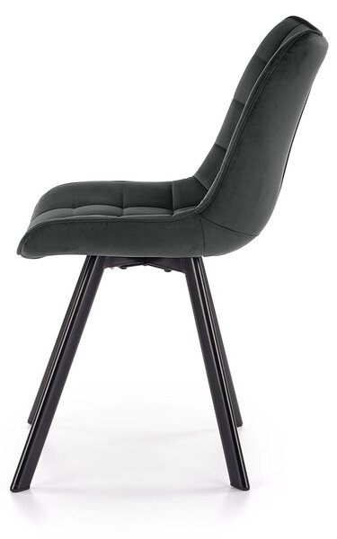 Scaun tapitat modern K332, gri/negru, stofa catifelata/metal, 46X61X84