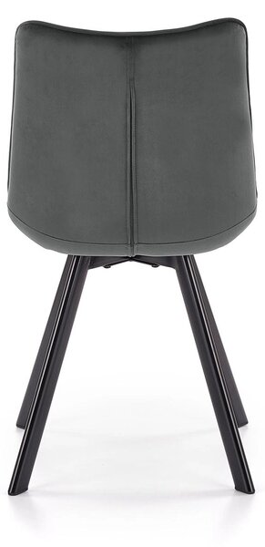Scaun tapitat modern K332, gri/negru, stofa catifelata/metal, 46X61X84