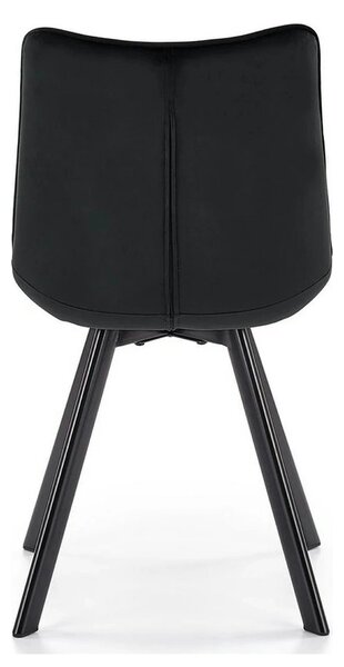 Scaun tapitat modern K332, negru, stofa catifelata/metal, 46x61x84 cm