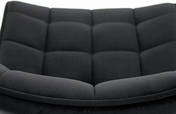 Scaun tapitat modern K332, negru, stofa catifelata/metal, 46x61x84 cm