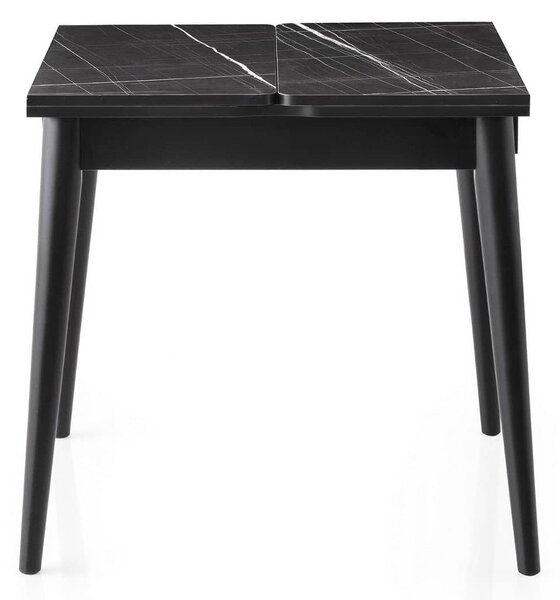 Masa extensibila TOTEM 3041, negru cu efect de marmura, PAL melaminat