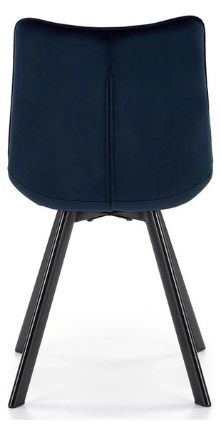 Scaun K332, albastru inchis/negru, stofa catifelata/metal, 46X61X84 CM