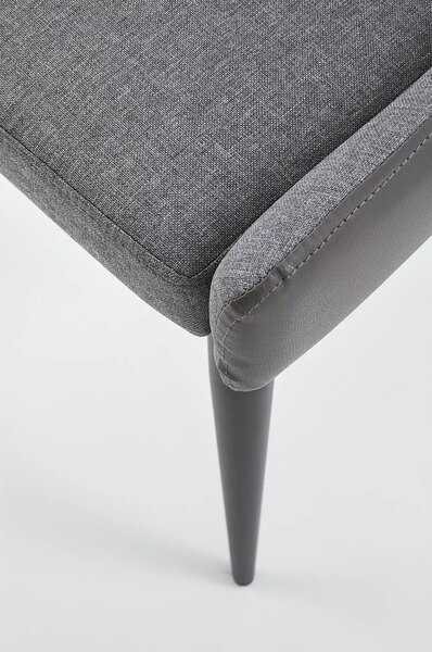 Scaun tapitat K333, gri/negru, stofa clasica/piele ecologica, 49X62X87