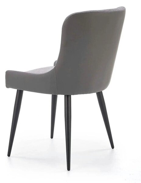 Scaun tapitat K333, gri/negru, stofa clasica/piele ecologica, 49X62X87