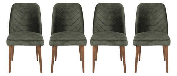 Set 4 scaune Dafne (Nuc + Verde închis). 1073156