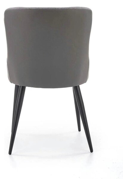 Scaun tapitat K333, gri/negru, stofa clasica/piele ecologica, 49X62X87