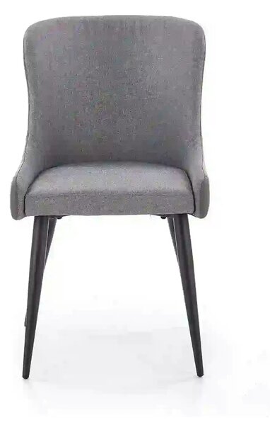 Scaun tapitat K333, gri/negru, stofa clasica/piele ecologica, 49X62X87