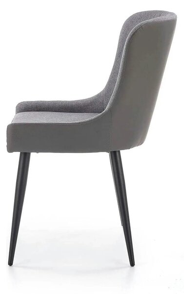 Scaun tapitat K333, gri/negru, stofa clasica/piele ecologica, 49X62X87
