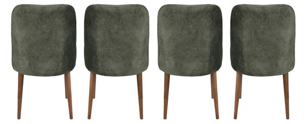 Set 4 scaune Dafne (Nuc + Verde închis). 1073156