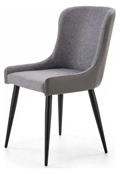 Scaun tapitat K333, gri/negru, stofa clasica/piele ecologica, 49X62X87