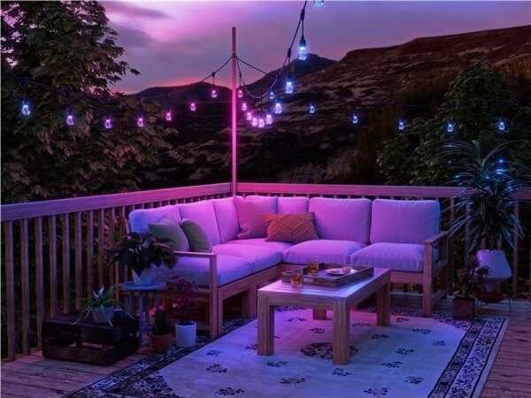 Nanoleaf NF084E00-20SLO - Extensie ghirlandă LED RGBWIC, 20 LED, 15 m, Wi-Fi, IP65