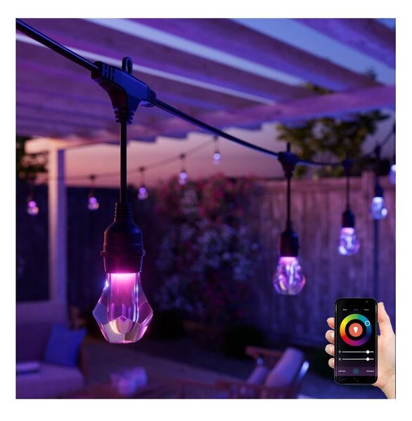 Nanoleaf NF084E00-20SLO - Extensie ghirlandă LED RGBWIC, 20 LED, 15 m, Wi-Fi, IP65