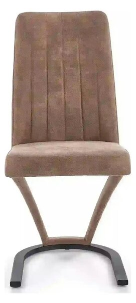 Scaun dining maro K338, maro/negru, piele ecologica/metal, 46X61X98 CM