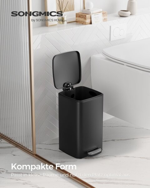 Cos de gunoi Songmics Negru 19.5x24x33.5 cm