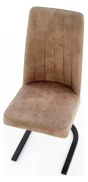 Scaun dining maro K338, maro/negru, piele ecologica/metal, 46X61X98 CM