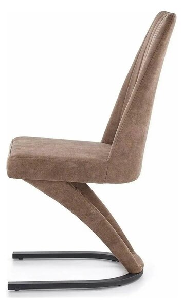 Scaun dining maro K338, maro/negru, piele ecologica/metal, 46X61X98 CM