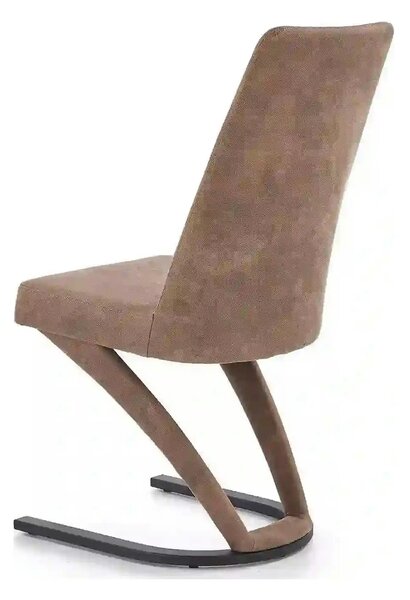 Scaun dining maro K338, maro/negru, piele ecologica/metal, 46X61X98 CM
