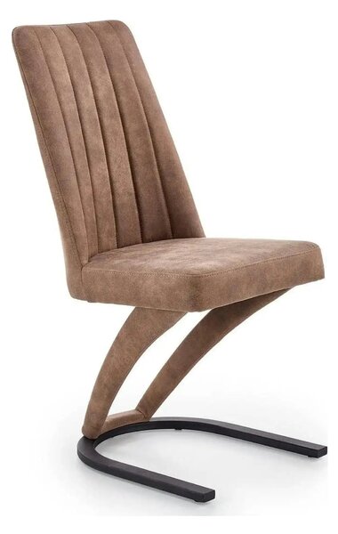 Scaun dining maro K338, maro/negru, piele ecologica/metal, 46X61X98 CM