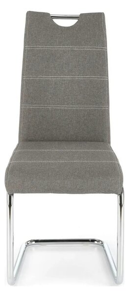 Scaun bucatarie K349, gri/crom, stofa clasica/metal, 42X60X97 CM