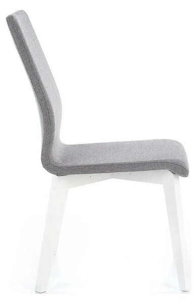Scaun tapitat Focus, gri/alb, stofa clasica/lemn de fag, 45X61X94 CM