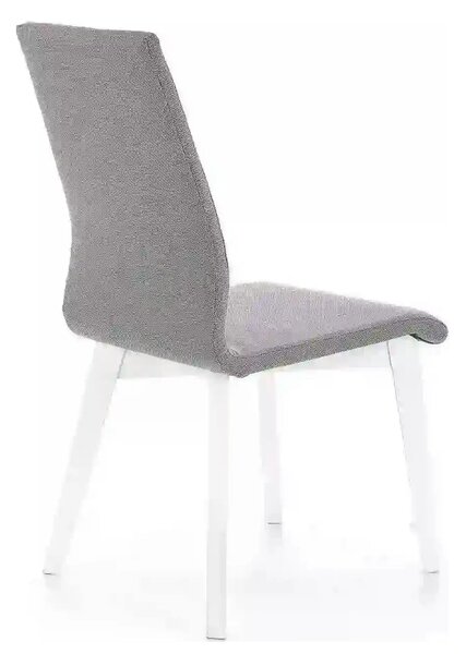 Scaun tapitat Focus, gri/alb, stofa clasica/lemn de fag, 45X61X94 CM