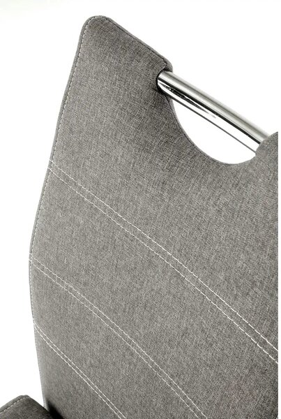Scaun bucatarie K349, gri/crom, stofa clasica/metal, 42X60X97 CM